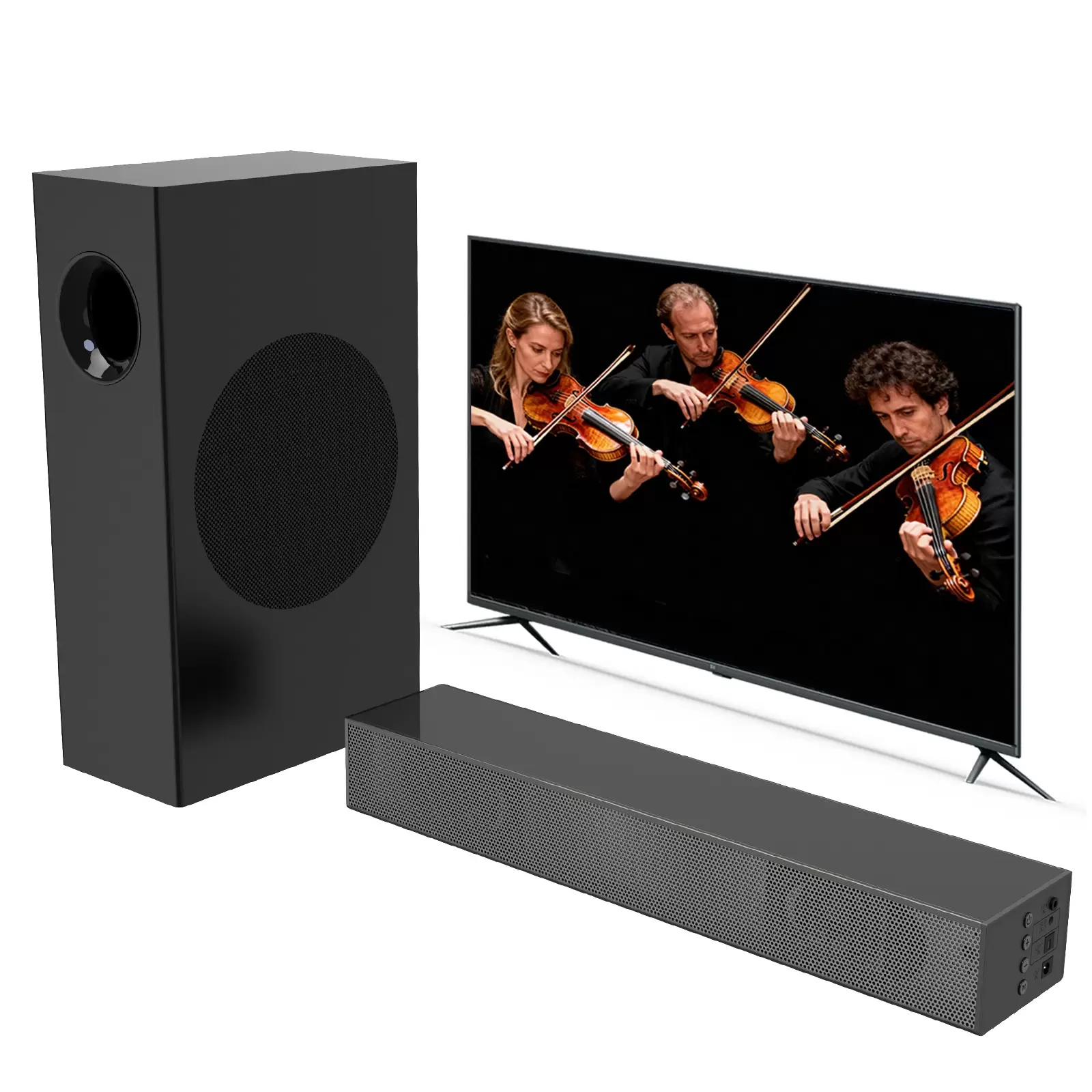 Jierben 120W Sound Bar, Sound Bar with Subwoofer, 2.1ch Soundbar for Smart TV, Home Theater Surround Sound System with Deep Bass, Bluetooth 5.4 Audio Compatible with SUB/AUX/Optical